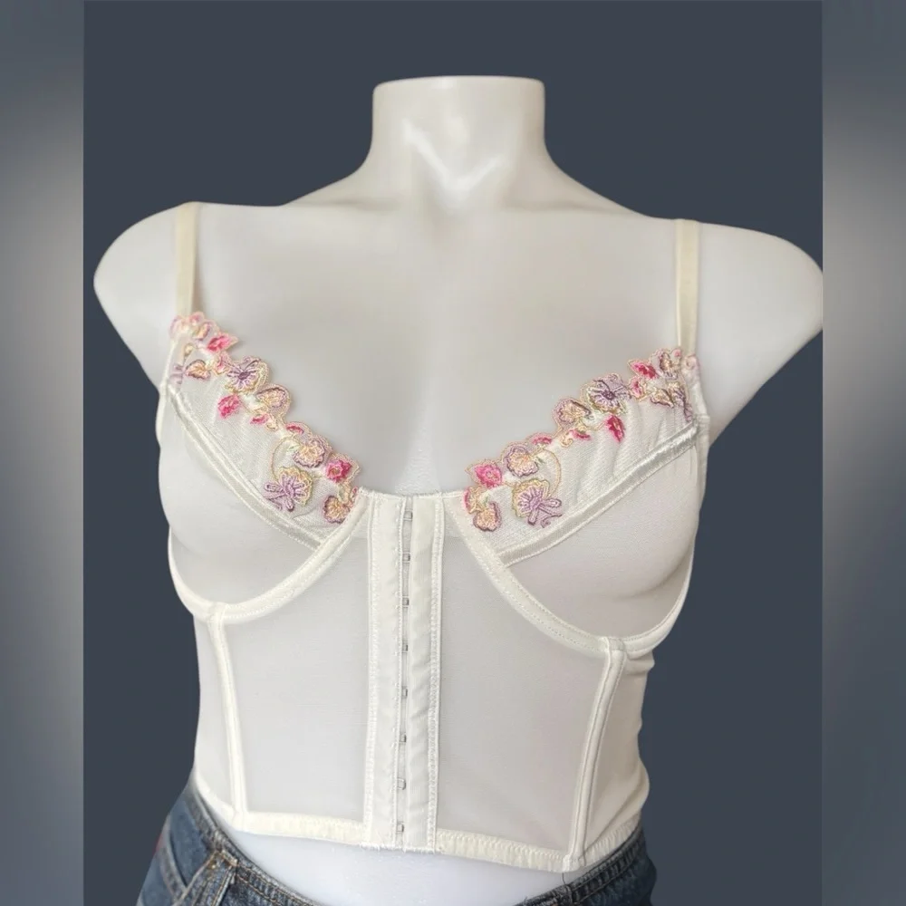 Forever 21 Bustier with Pink and Purple Floral Details